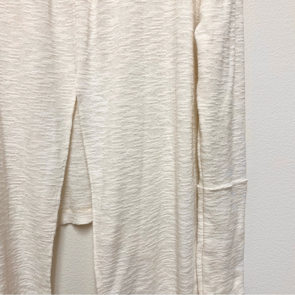 Free People Tara Split Back Turtleneck Top Size Large Ivory Slub Knit‎ - Picture 11 of 14